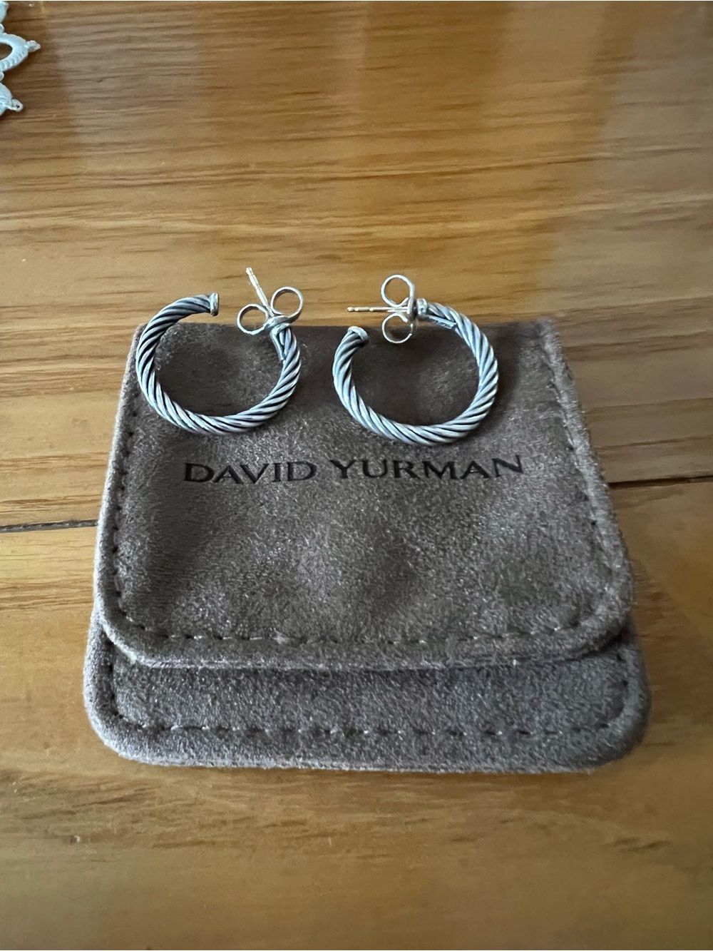 David Yurman Twisted Cable Mini Hoop Earrings in Sterling Silver